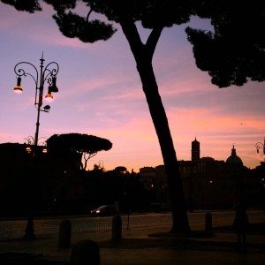 Our view of dusk during our Rome visit